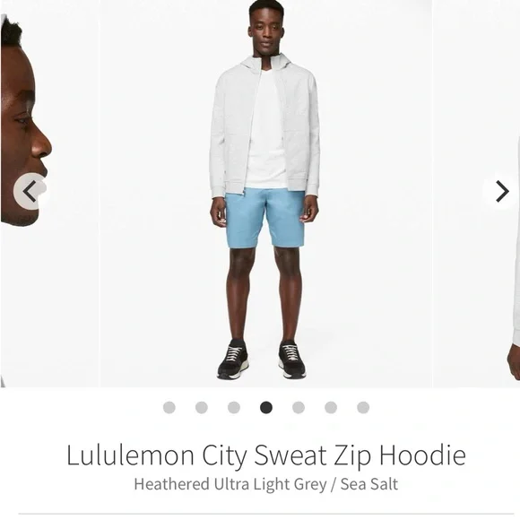 Lululemon City Sweat Zip HoodieHeathered Ultra Light Grey / Sea Salt